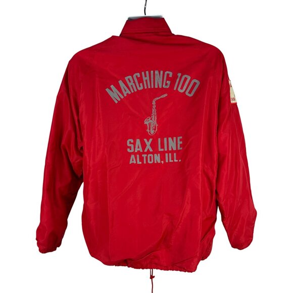 Vintage King Louie Marching 100 Alton Senior High Jacket Red Medium Sax Line USA - Picture 4 of 11